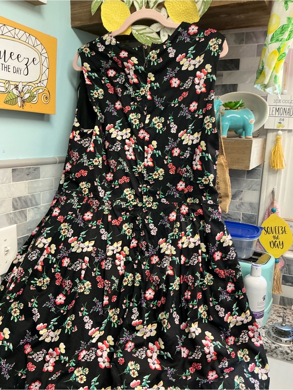 GAP Black Floral Sleeveless Dress